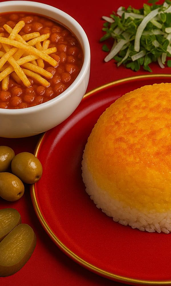 چلو خورشت قیمه سیب زمینی | رستوران کارما قم