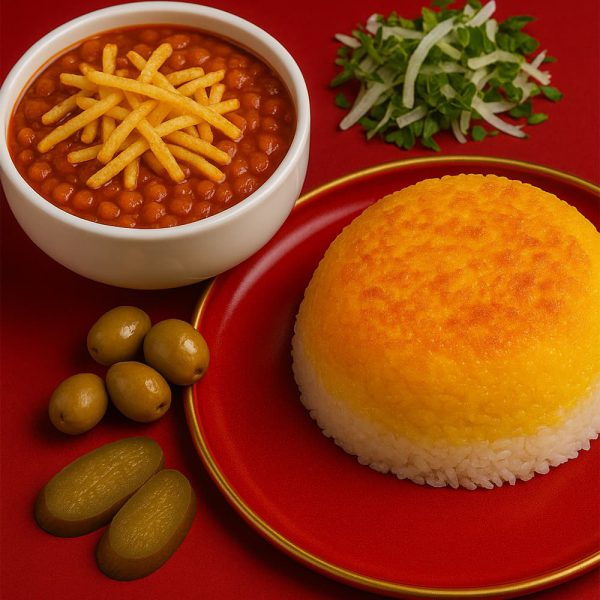 چلو خورشت قیمه سیب زمینی | رستوران کارما قم